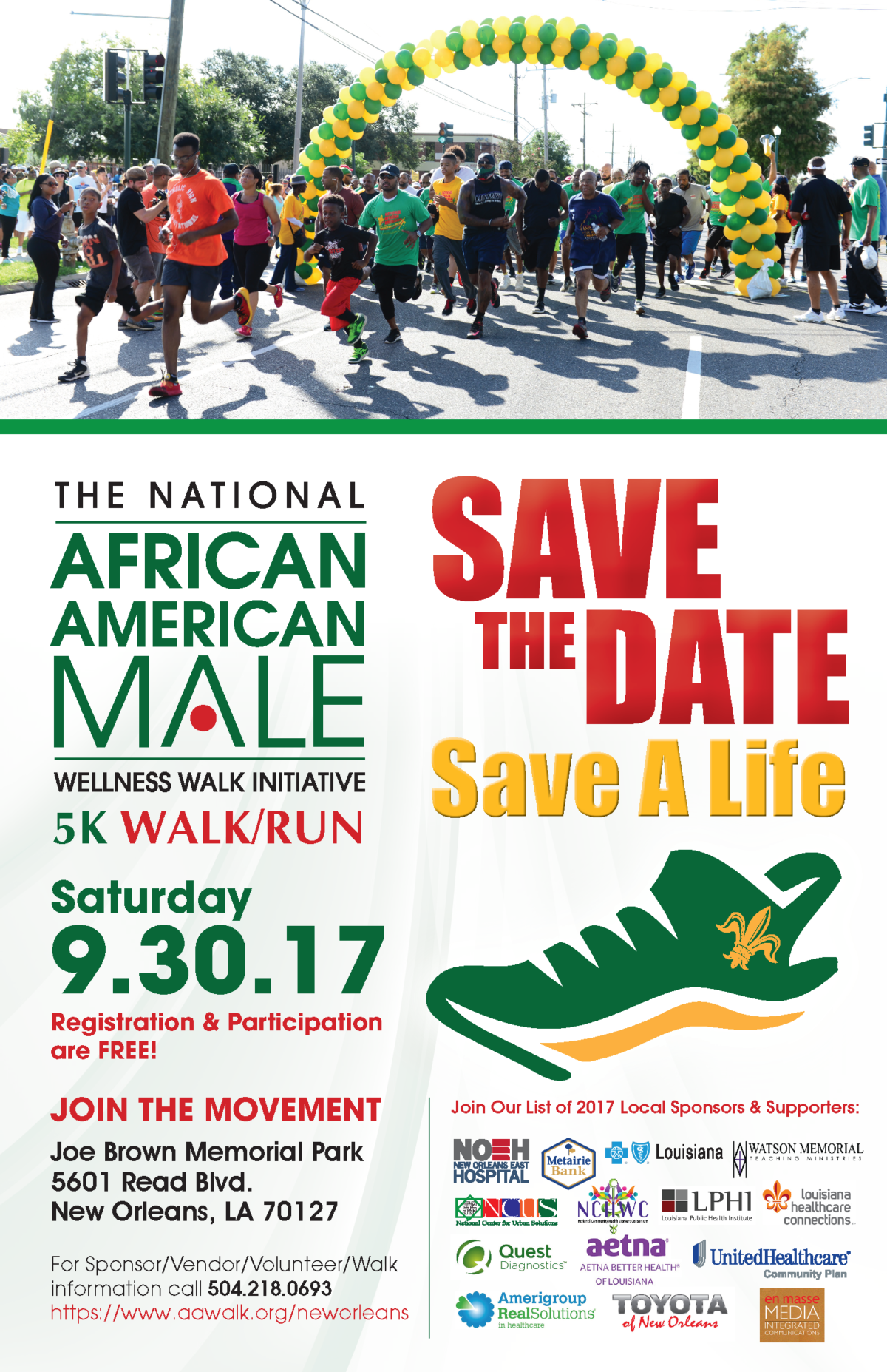 African American Male Wellness Walk Metairie Bank